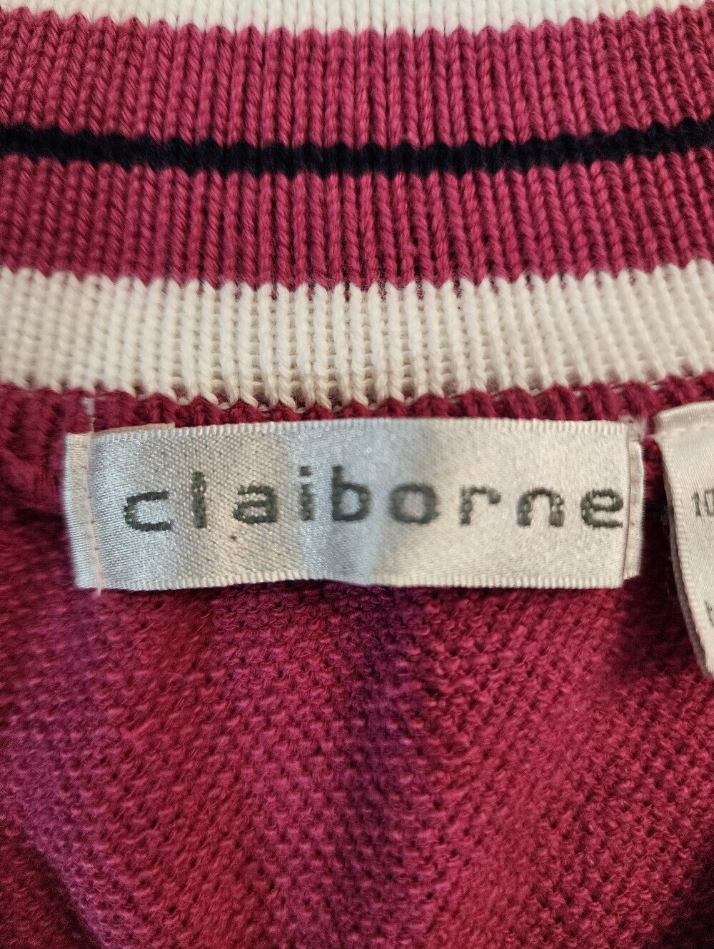 VINTAGE 100% Cotton V-Neck Varsity Sweater Women's Oversized Preppy Knit Size M - Picture 6 of 8